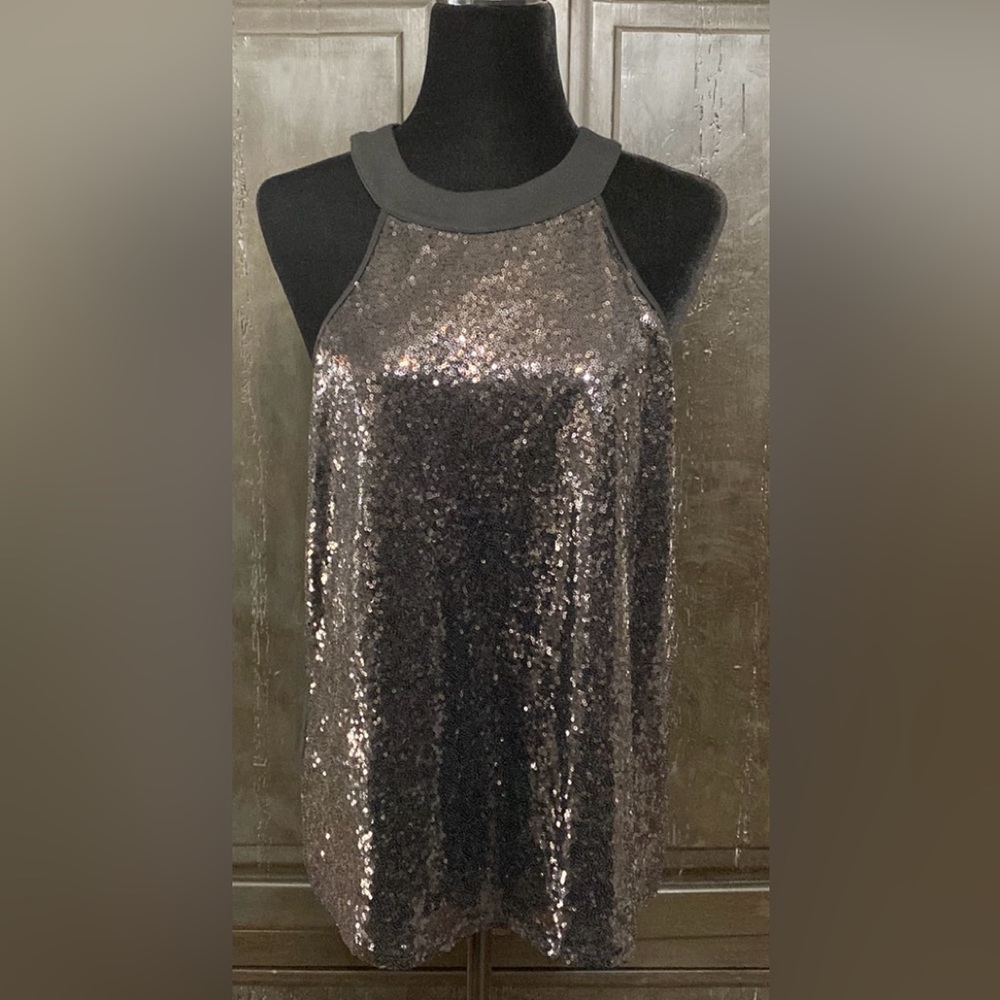 Sequence black sleeveless blouse. size medium